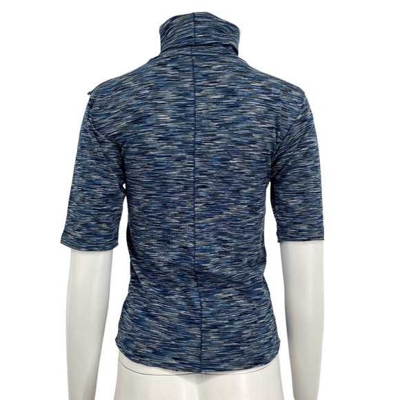 NWT Free People Space Dye Sunshine Tee Turtleneck Heathered Blue M - Picture 4 of 8